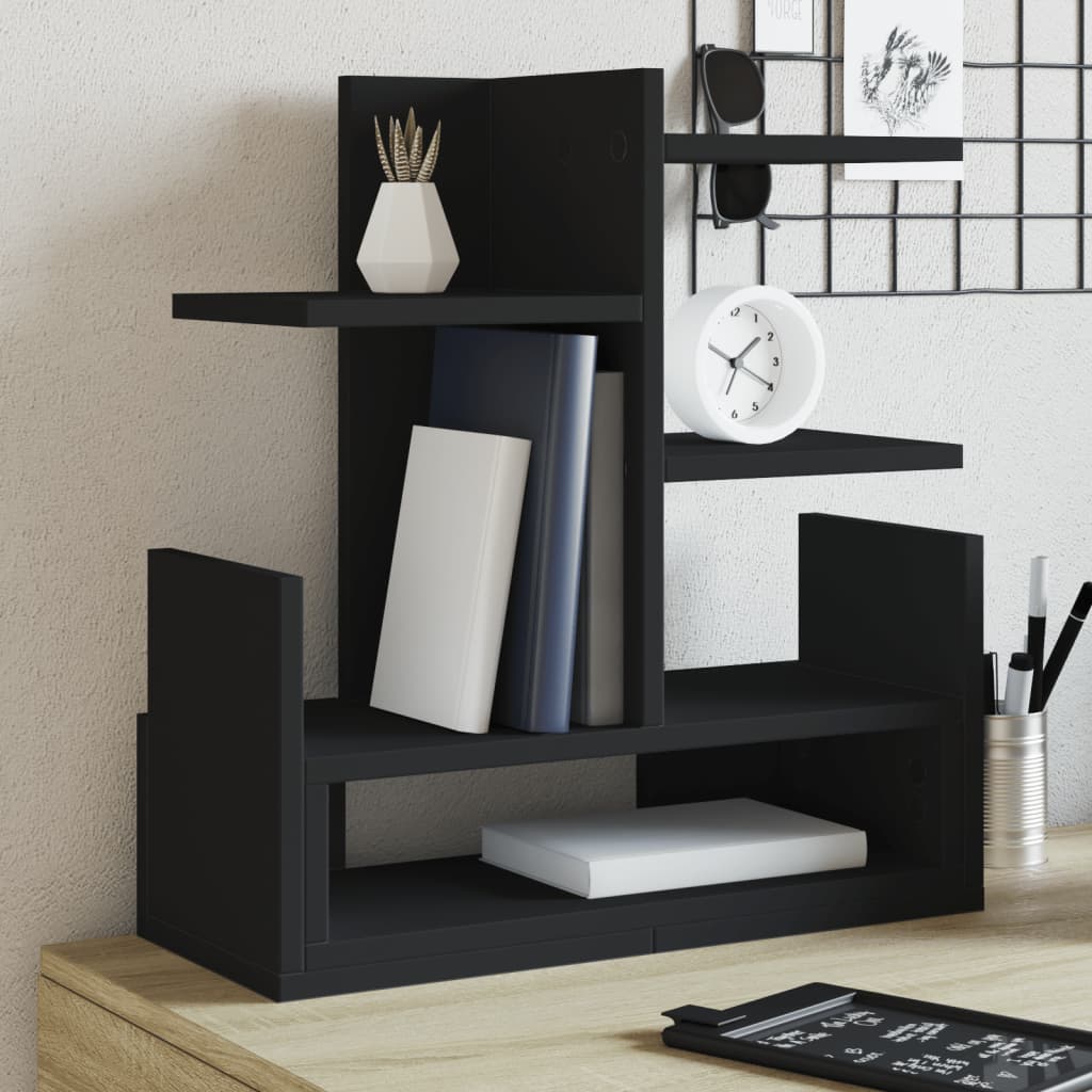 vidaXL Skrivbordshyllor svart 49x20x52,5 cm konstruerat trä