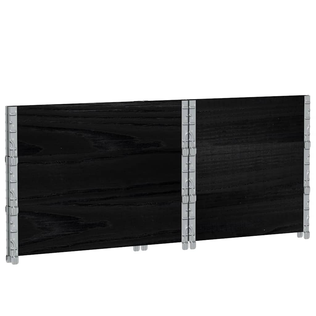vidaXL Pallkragar 3 st svart 80x60 cm massivt furu