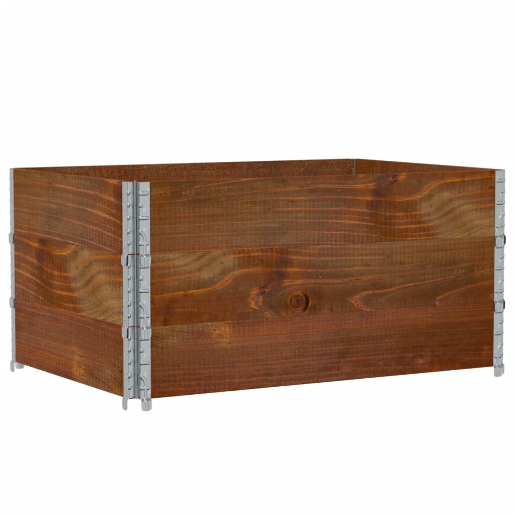 vidaXL Pallkragar 3 st brun 120x80 cm massivt furu