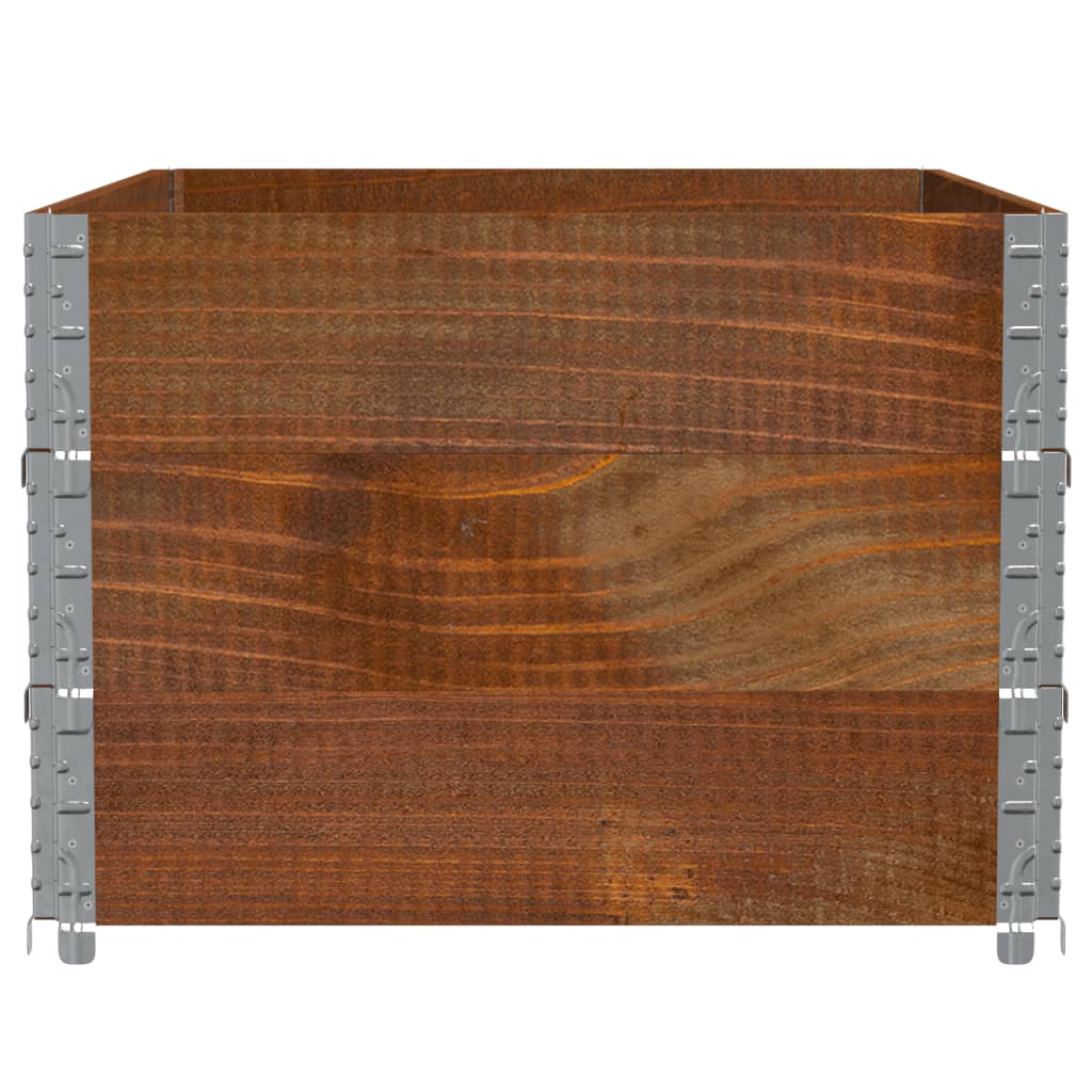 vidaXL Pallkragar 3 st brun 120x80 cm massivt furu