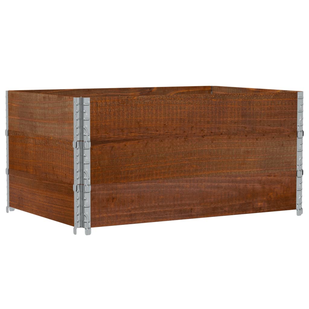vidaXL Pallkragar 3 st brun 120x80 cm massivt furu