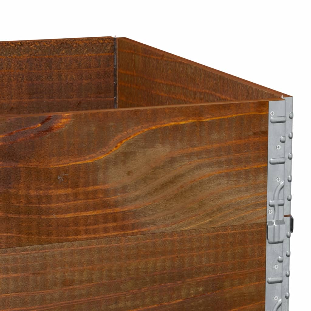 vidaXL Pallkragar 3 st brun 120x80 cm massivt furu