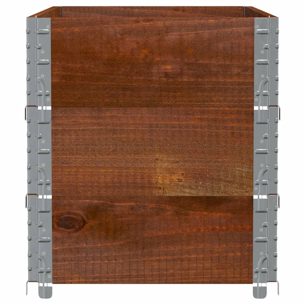 vidaXL Pallkragar 3 st brun 100x50 cm massivt furu