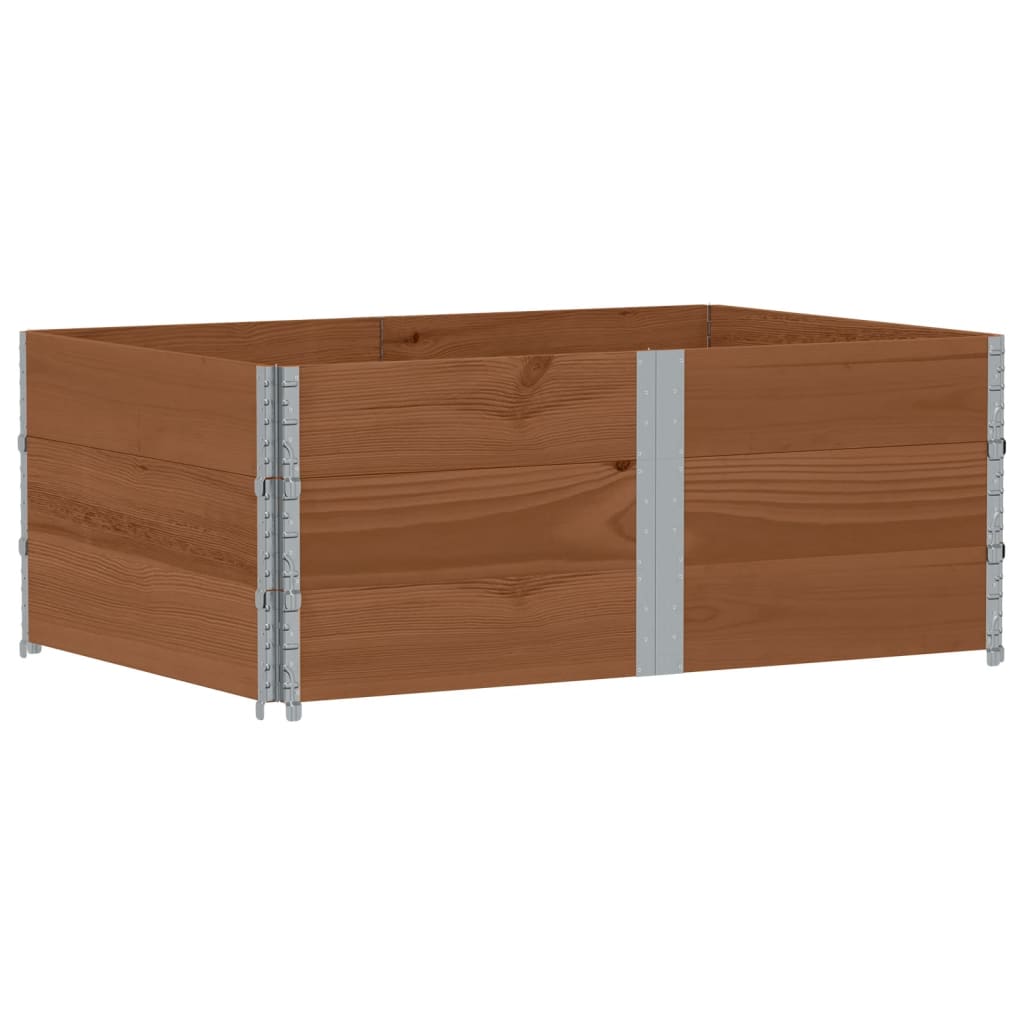 vidaXL Pallkragar 3 st brun 150x100 cm massivt furu