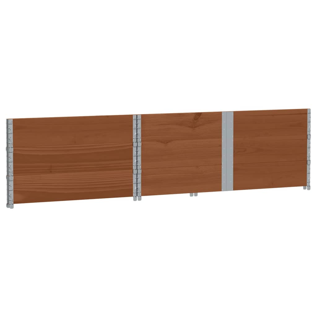 vidaXL Pallkragar 3 st brun 150x100 cm massivt furu