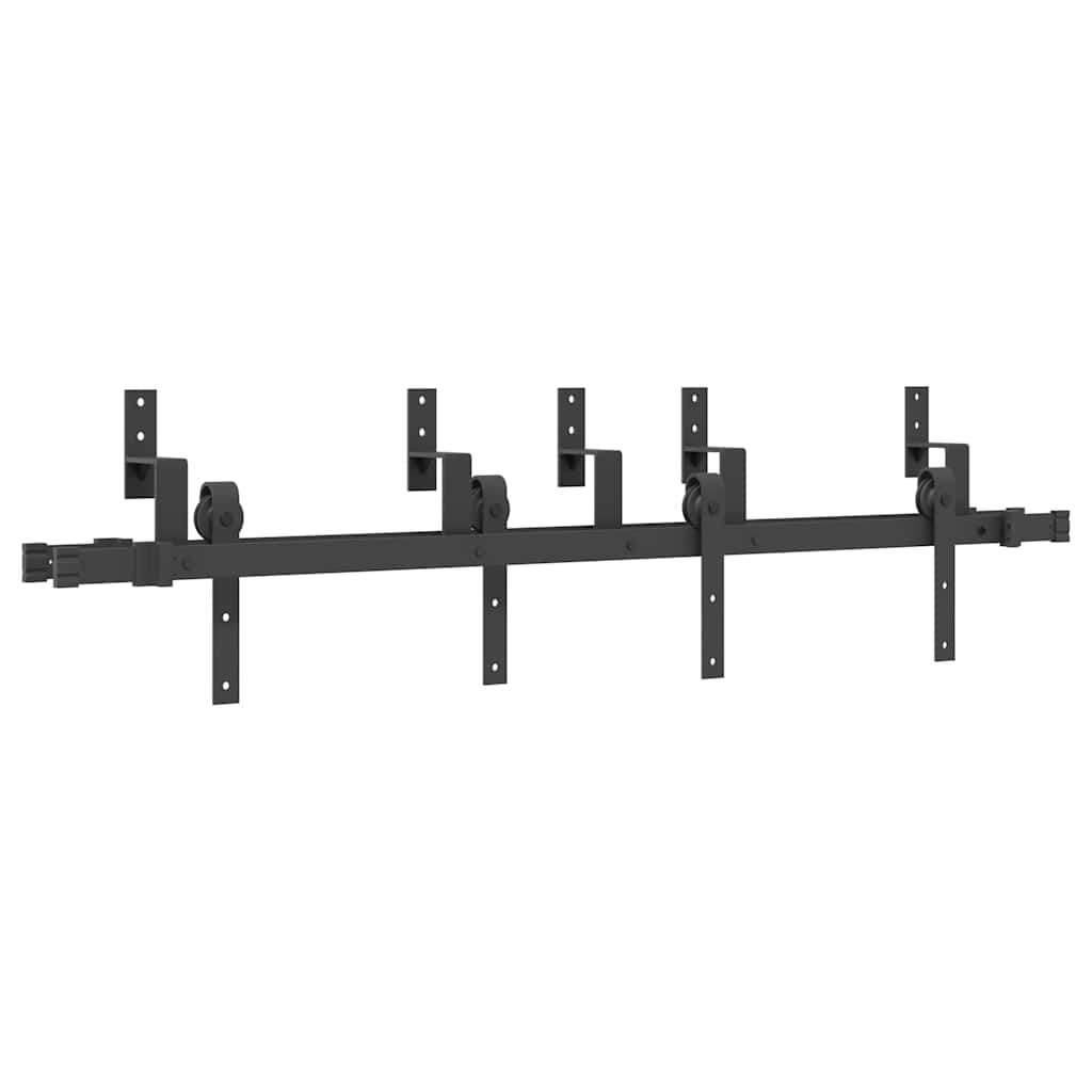 vidaXL Skjutdörrsbeslag 152,5 cm stål svart