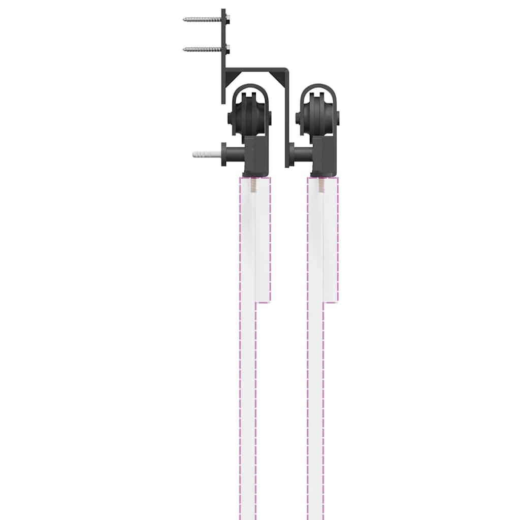 vidaXL Skjutdörrsbeslag 427 cm stål svart