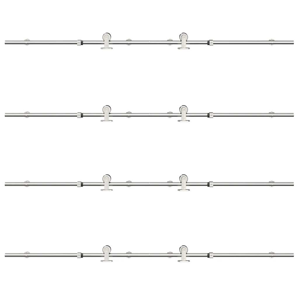 vidaXL Skjutdörrsbeslag 366 cm rostfritt stål silver