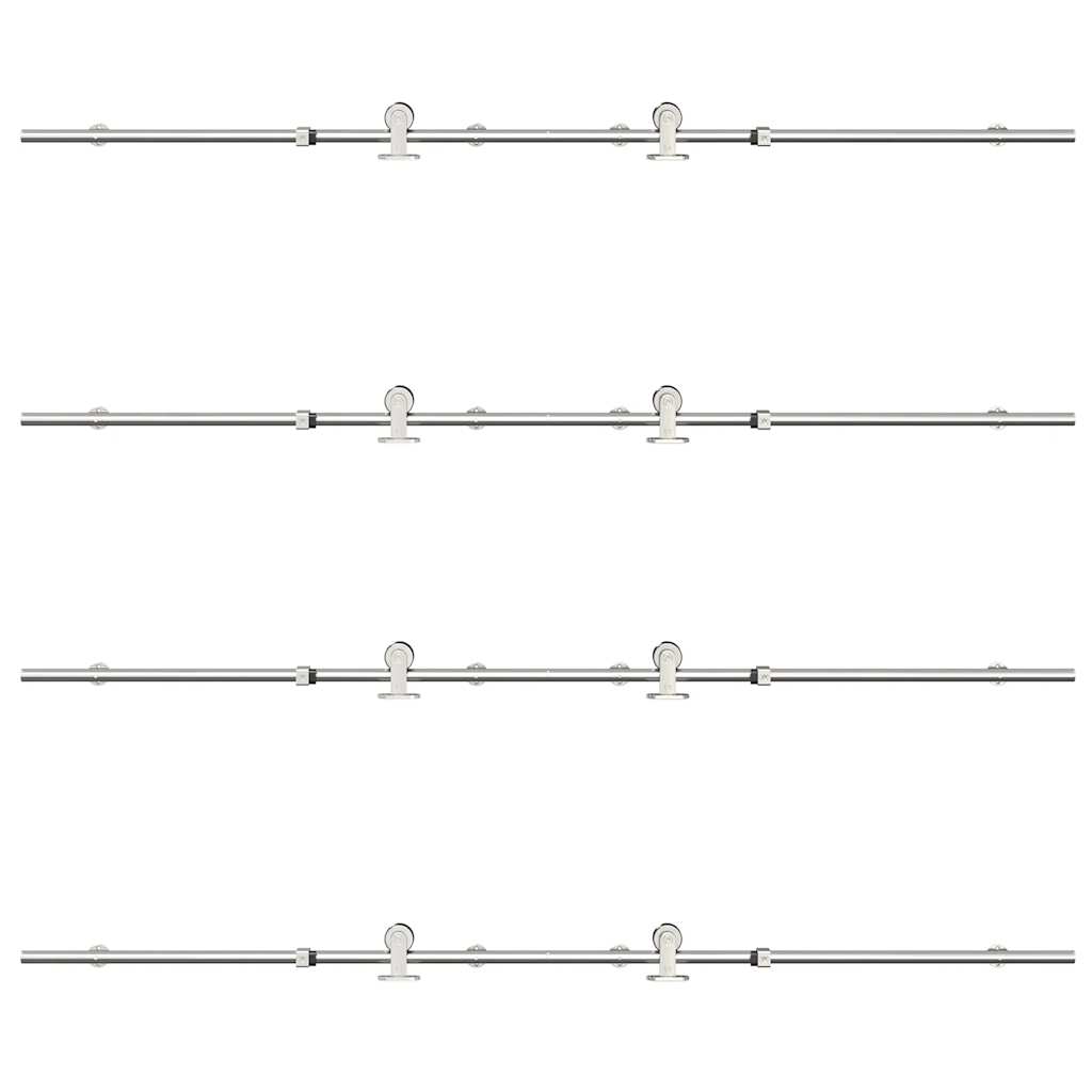 vidaXL Skjutdörrsbeslag 400 cm rostfritt stål silver