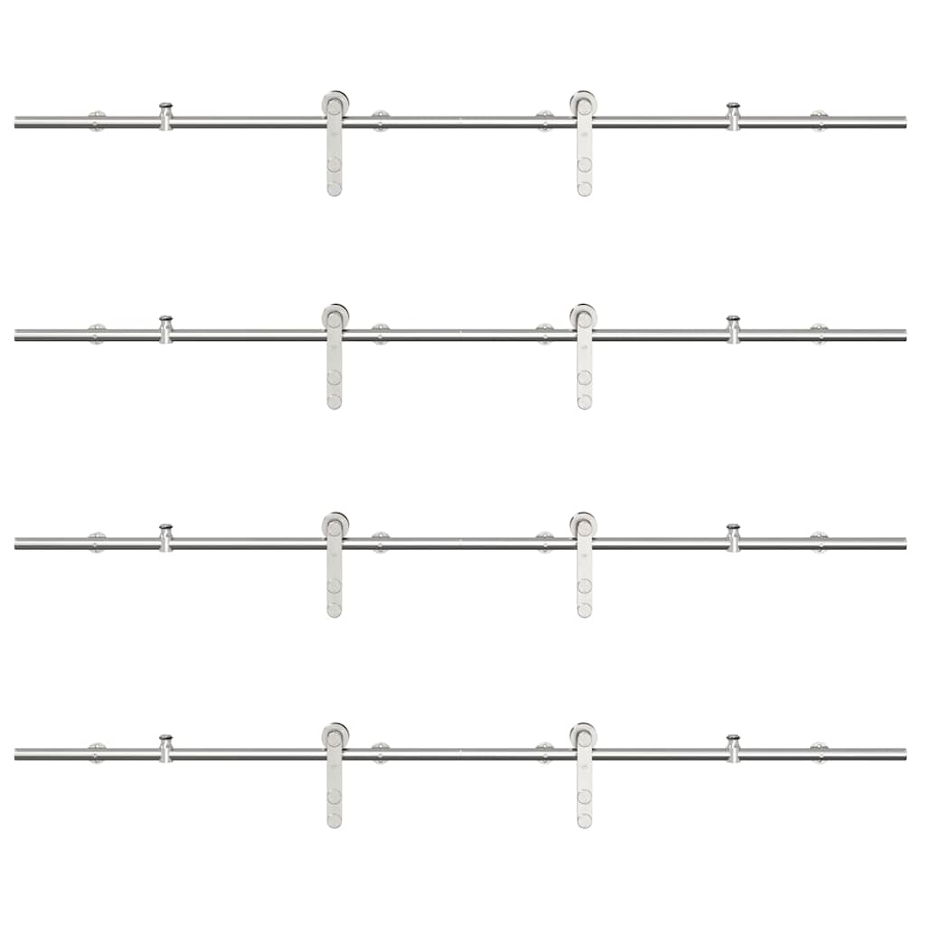vidaXL Skjutdörrsbeslag 366 cm rostfritt stål silver
