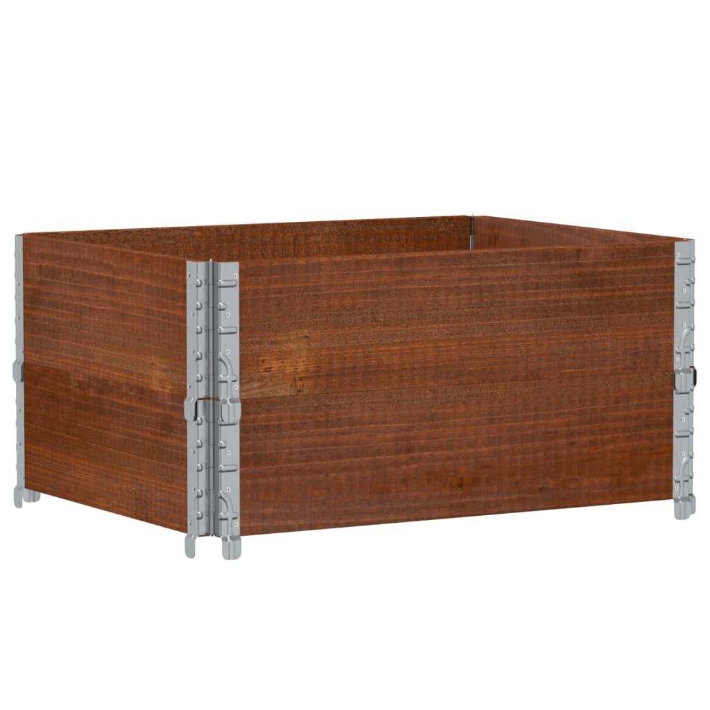 vidaXL Pallkragar 2 st brun 80x60 cm massivt furu