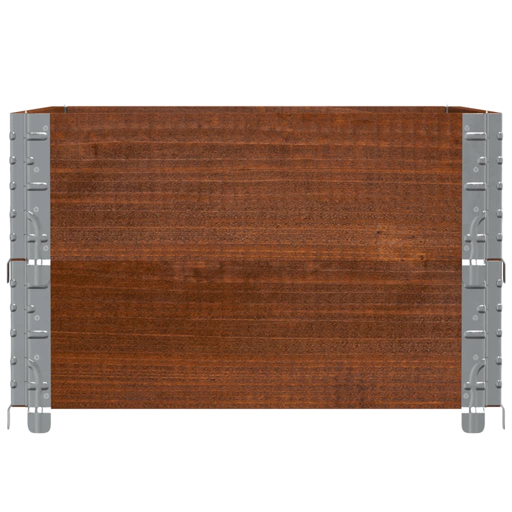 vidaXL Pallkragar 2 st brun 80x60 cm massivt furu