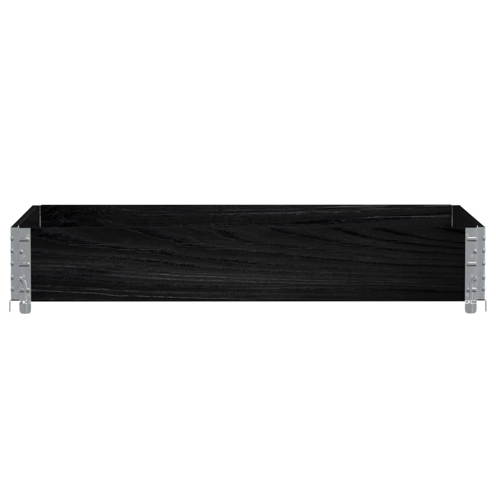 vidaXL Pallkrage svart 120x80 cm massivt furu