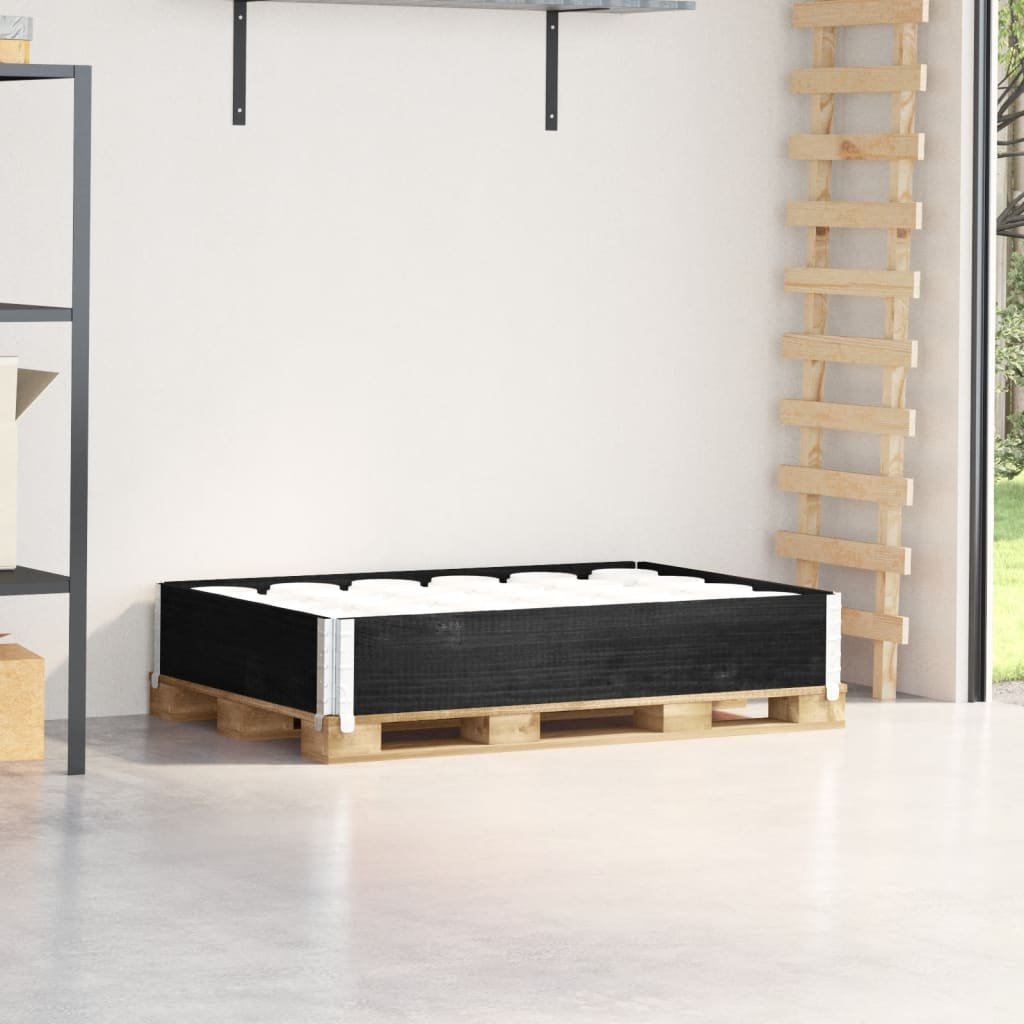 vidaXL Pallkrage svart 120x80 cm massivt furu