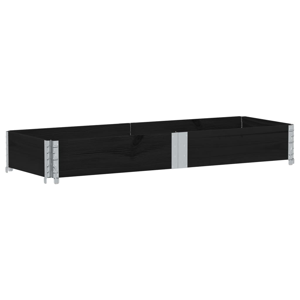 vidaXL Pallkrage svart 150x50 cm massivt furu
