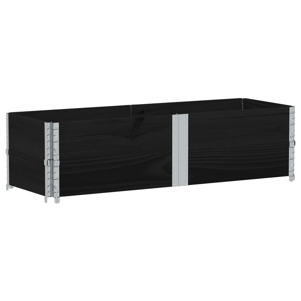 vidaXL Pallkragar 2 st svart 150x50 cm massivt furu