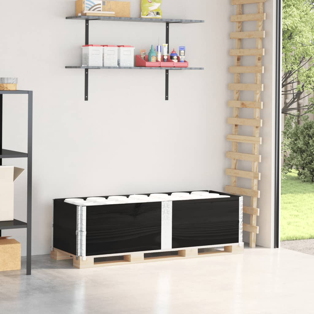 vidaXL Pallkragar 2 st svart 150x50 cm massivt furu