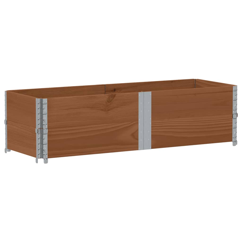 vidaXL Pallkragar 2 st brun 150x50 cm massivt furu
