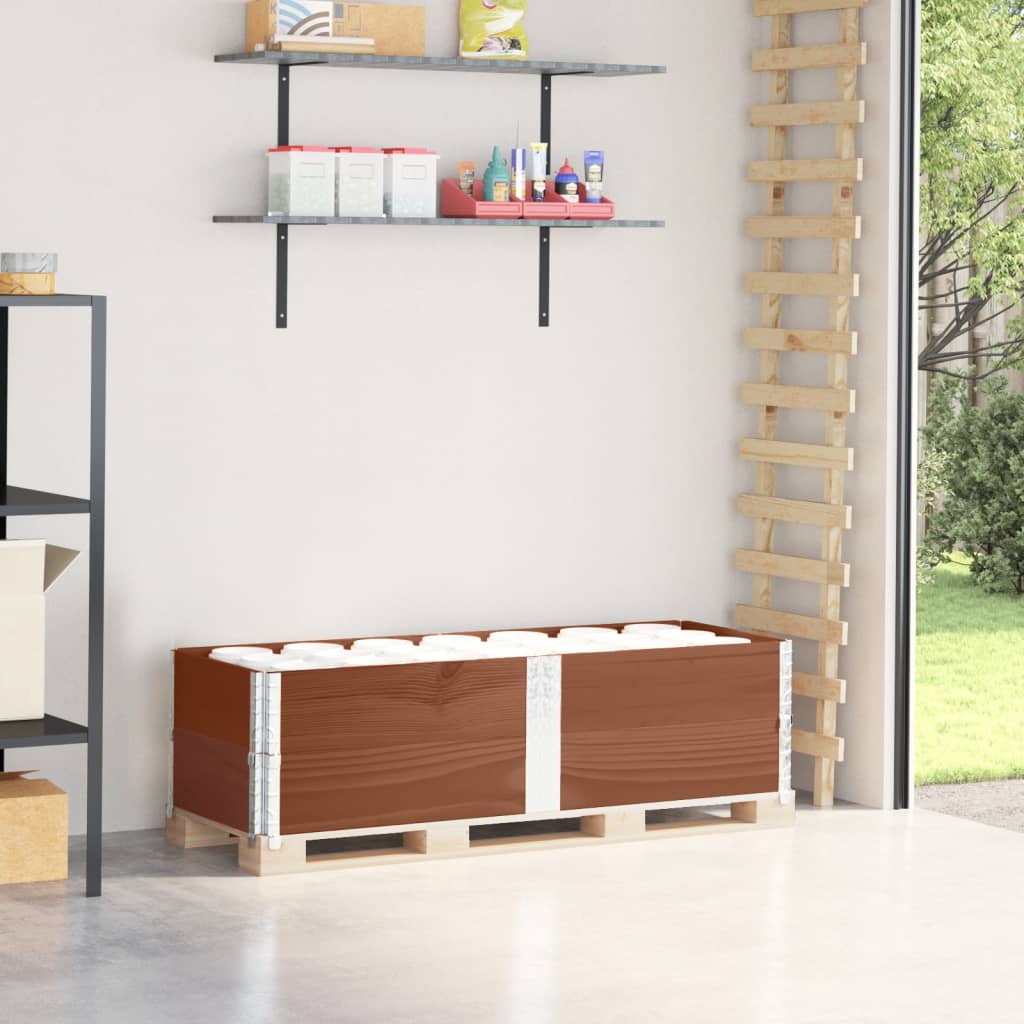 vidaXL Pallkragar 2 st brun 150x50 cm massivt furu