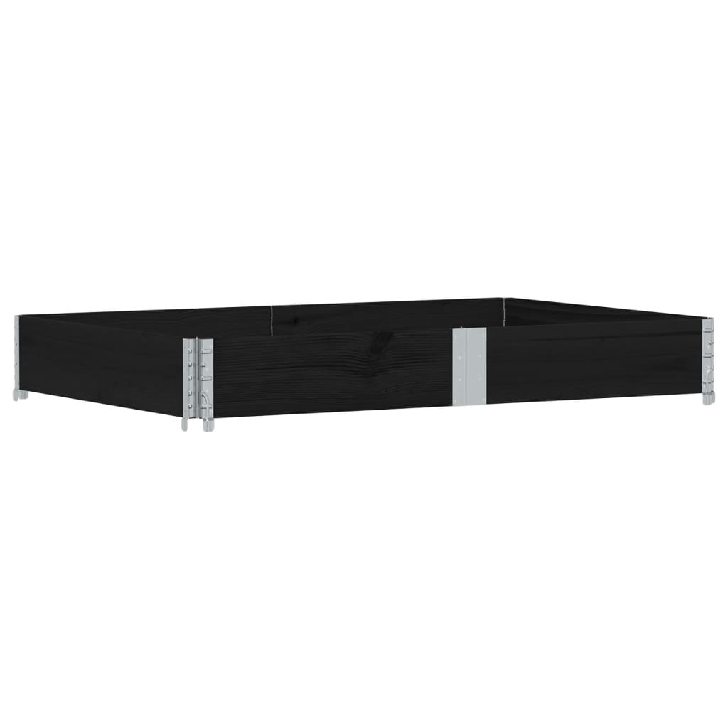 vidaXL Pallkrage svart 150x100 cm massivt furu