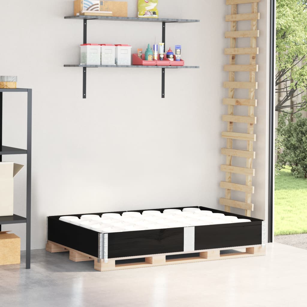vidaXL Pallkrage svart 150x100 cm massivt furu