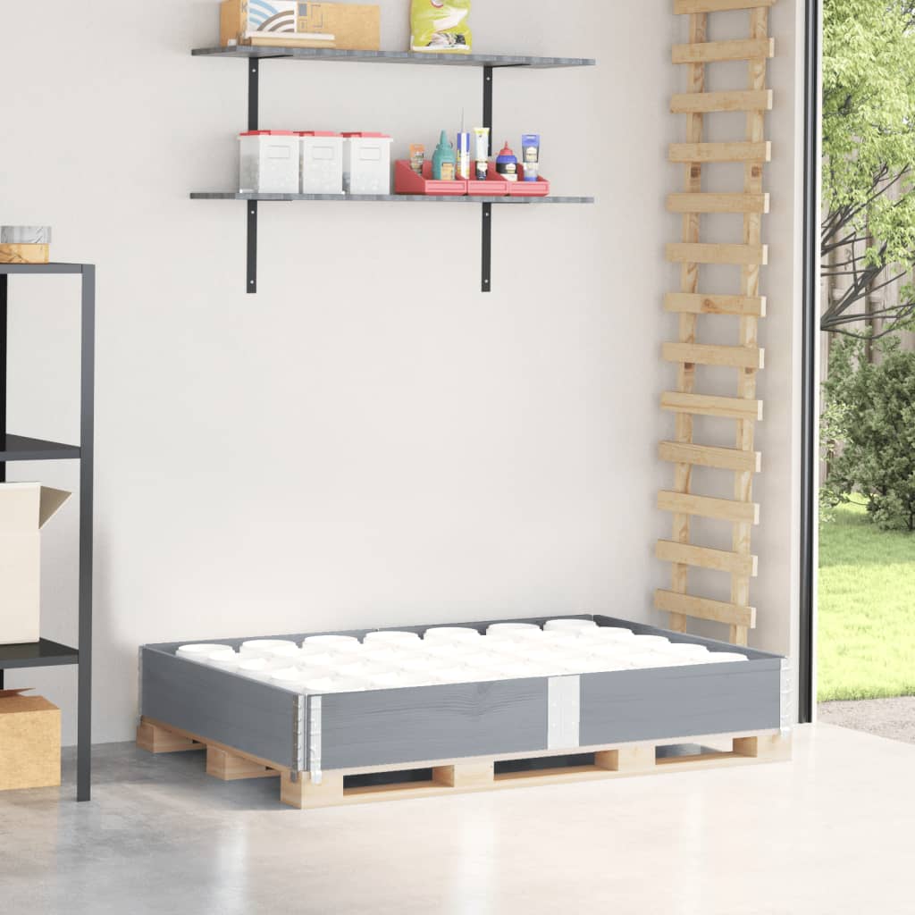 vidaXL Pallkrage grå 150x100 cm massivt furu