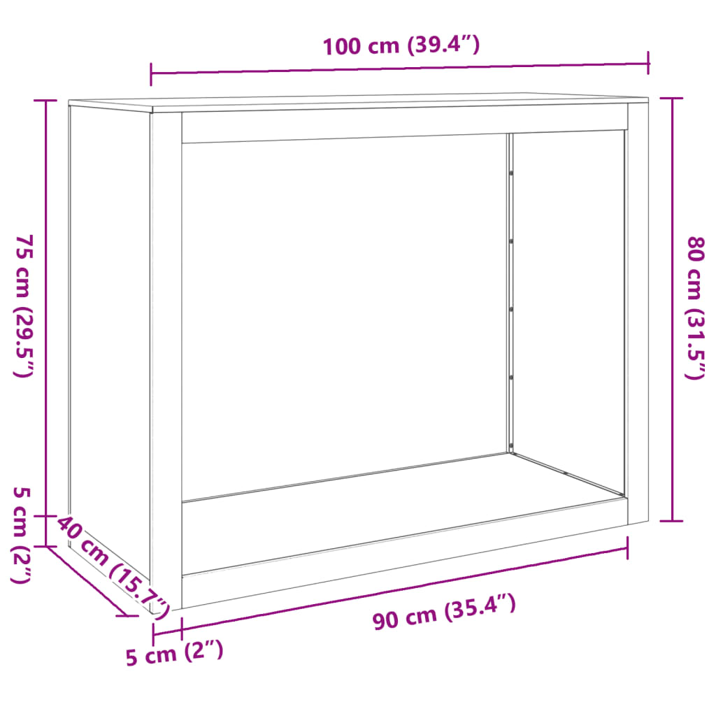 vidaXL Vedställ antracit 100x40x80 cm stål