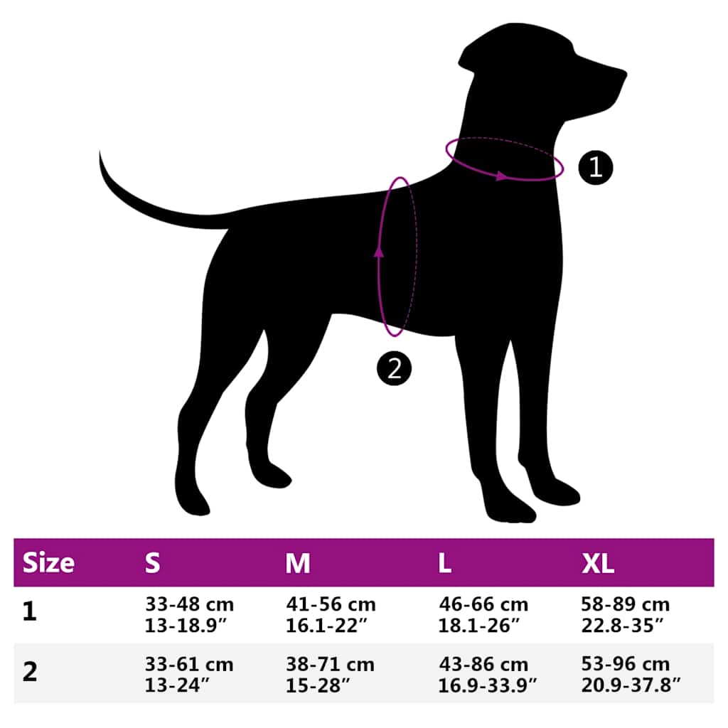 vidaXL Hundsele med reflekterande ränder Justerbar svart M