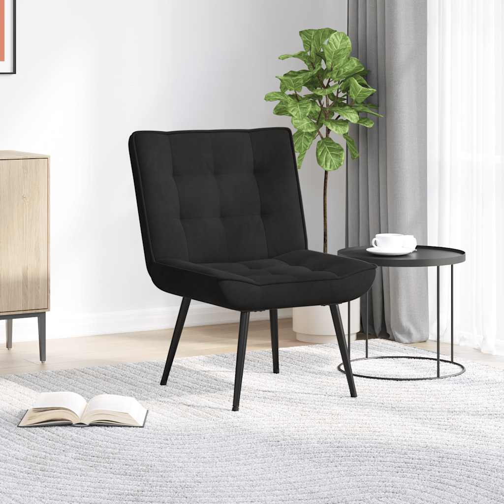 vidaXL Vilstol svart 64x74x84 cm sammet