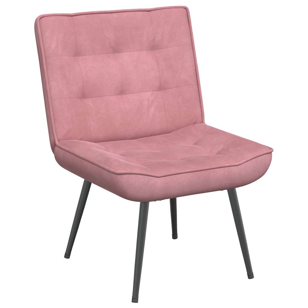 vidaXL Vilstol med fotpall rosa sammet