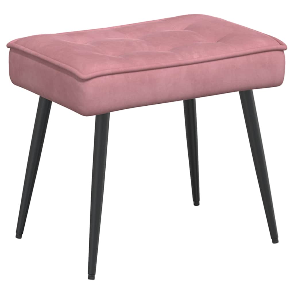 vidaXL Vilstol med fotpall rosa sammet