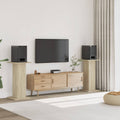 vidaXL Högtalarställ 2 st sonoma ek 30x30x80 cm konstruerat trä