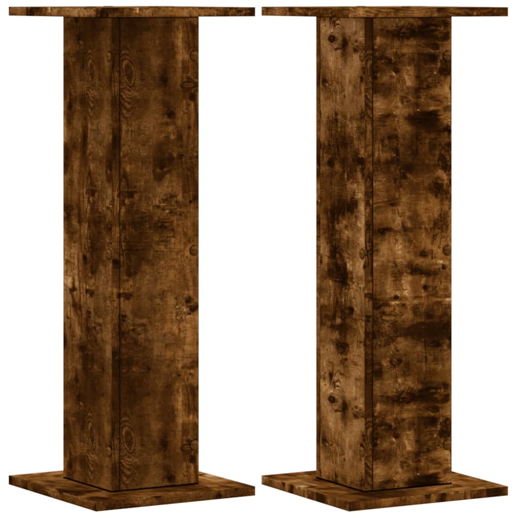 vidaXL Högtalarställ 2 st rökfärgad ek 30x30x80 cm konstruerat trä