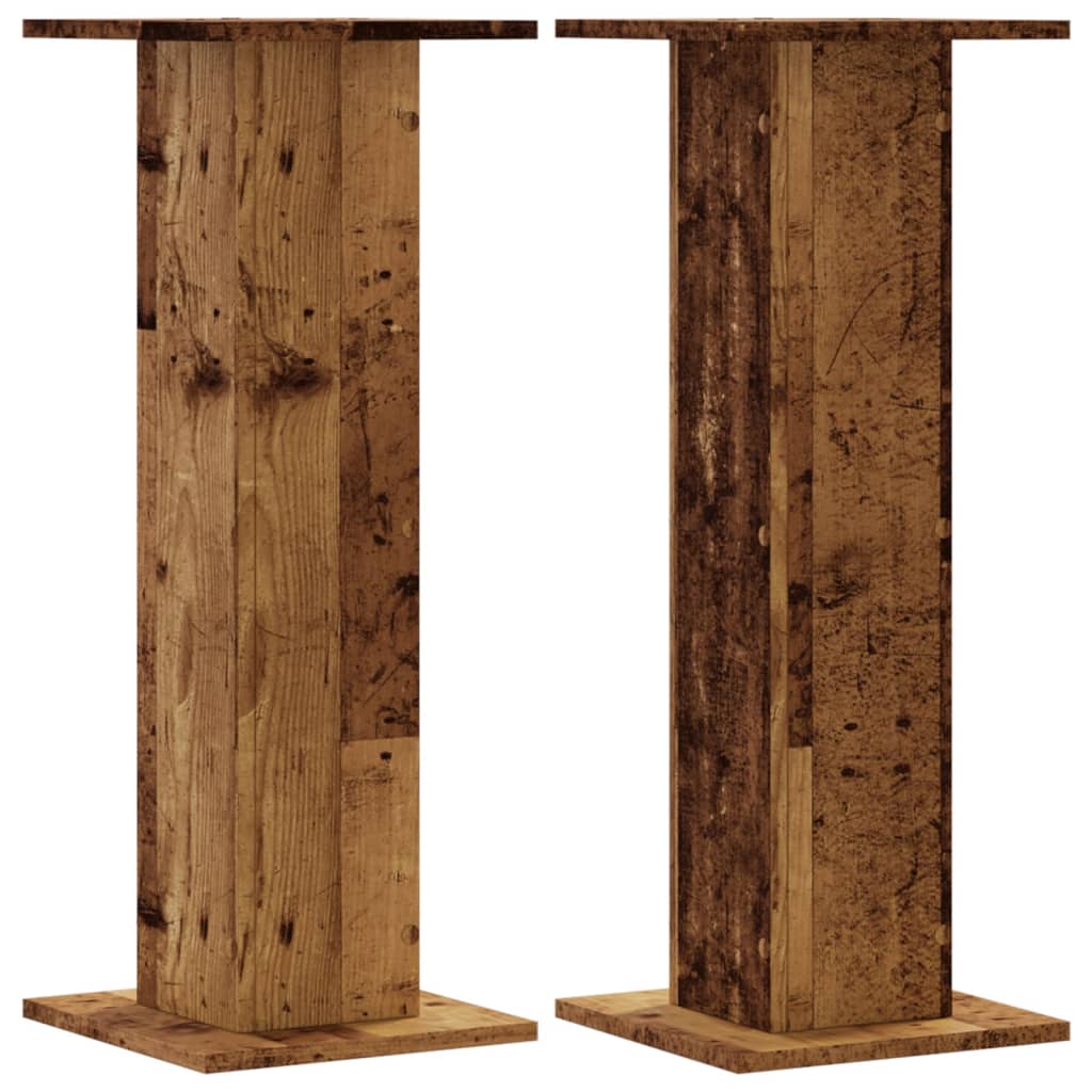 vidaXL Högtalarställ 2 st åldrat trä 30x30x80 cm konstruerat trä