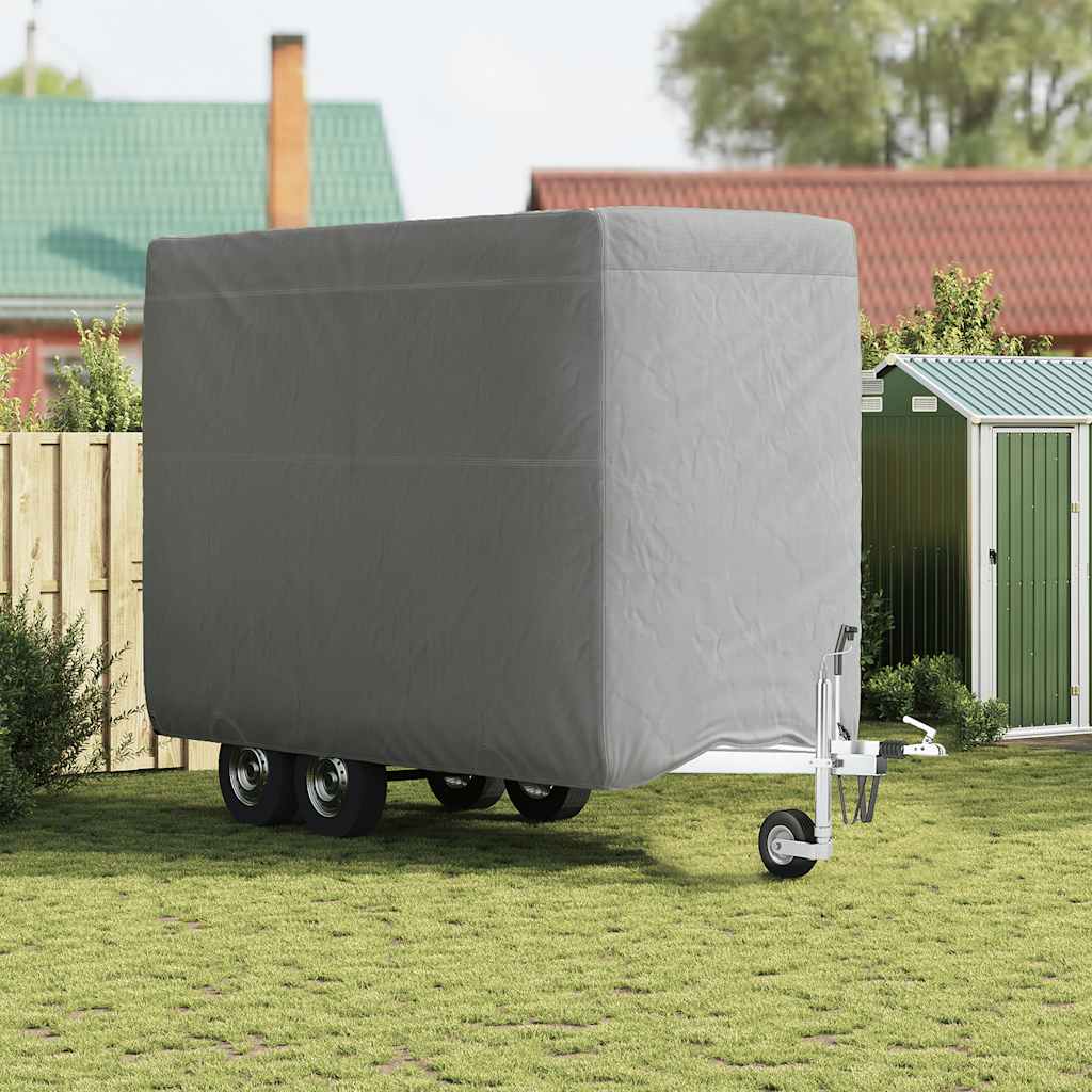 vidaXL Överdrag till hästsläp grå 376x168x240 cm non-woven tyg