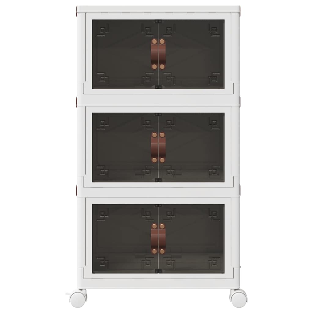 vidaXL Förvaringslåda stapelbar med hjul 3 nivåer 28 L 48,5x29,5x86 cm