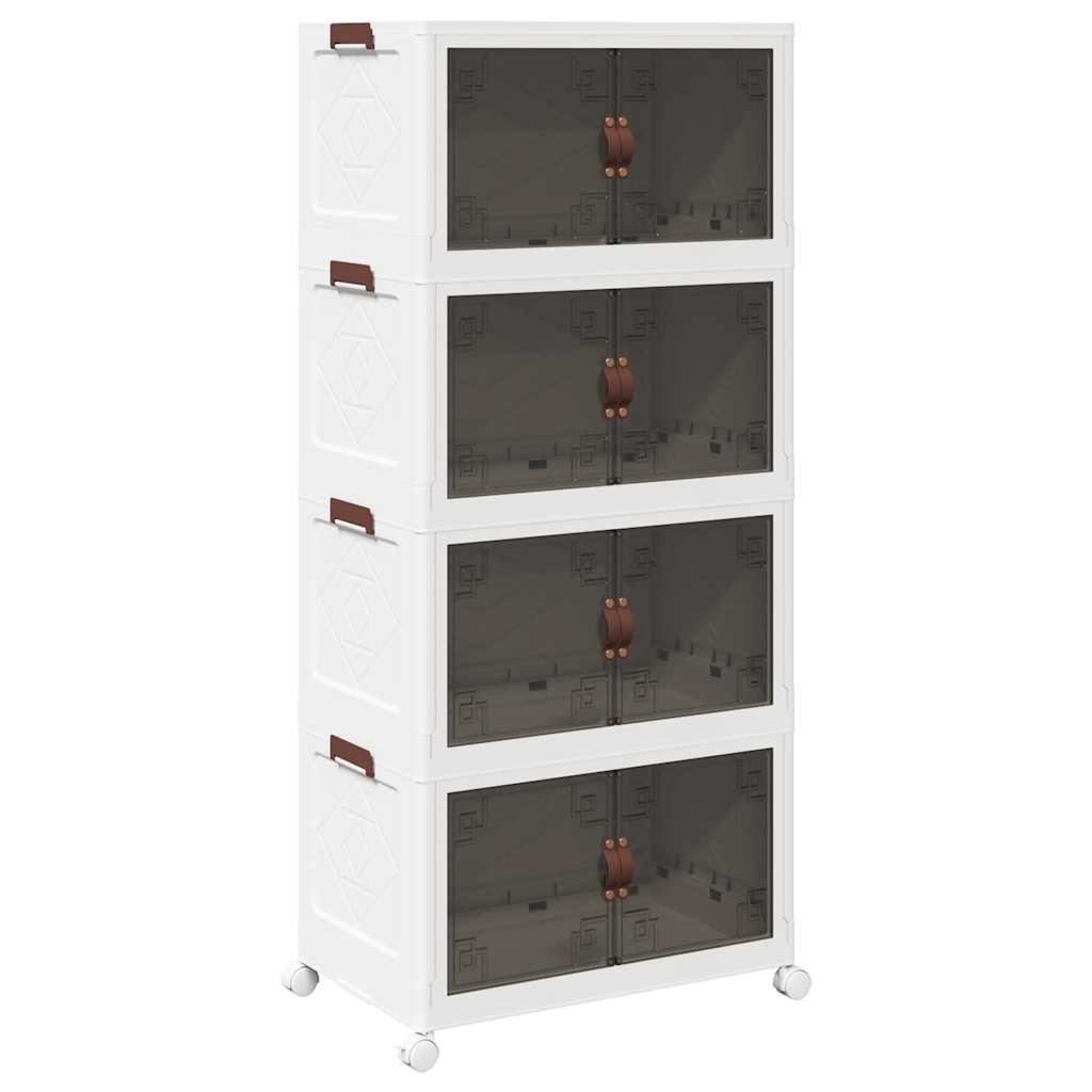 vidaXL Förvaringslåda stapelbar med hjul 4 nivåer 75 L 64x40x141,5 cm