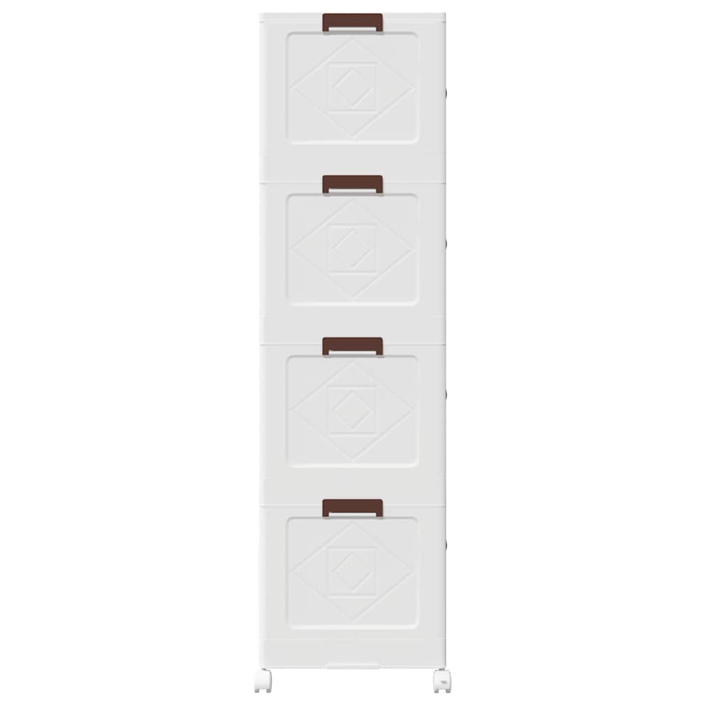 vidaXL Förvaringslåda stapelbar med hjul 4 nivåer 75 L 64x40x141,5 cm