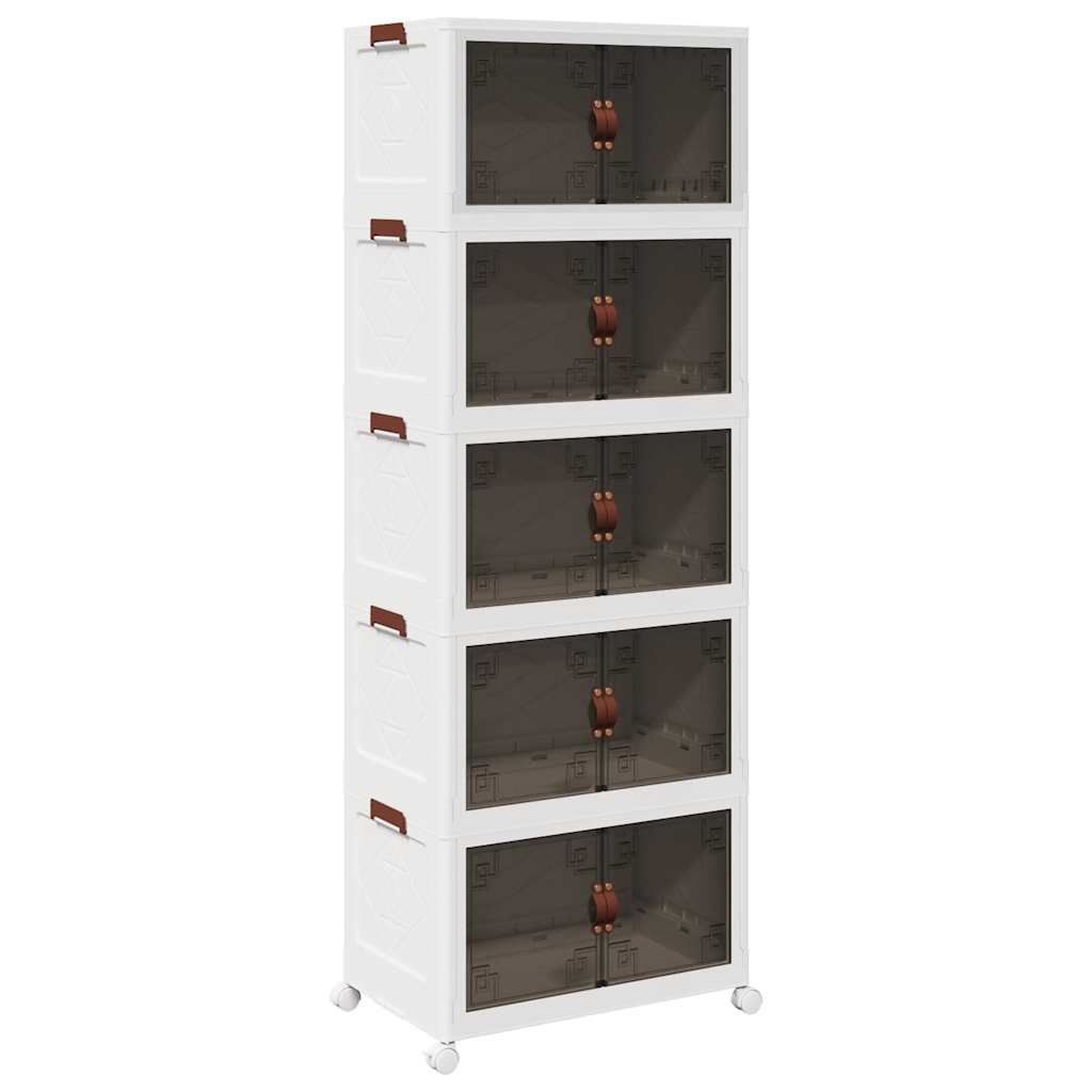 vidaXL Förvaringslåda stapelbar med hjul 5 nivåer 75 L 64x40x179 cm