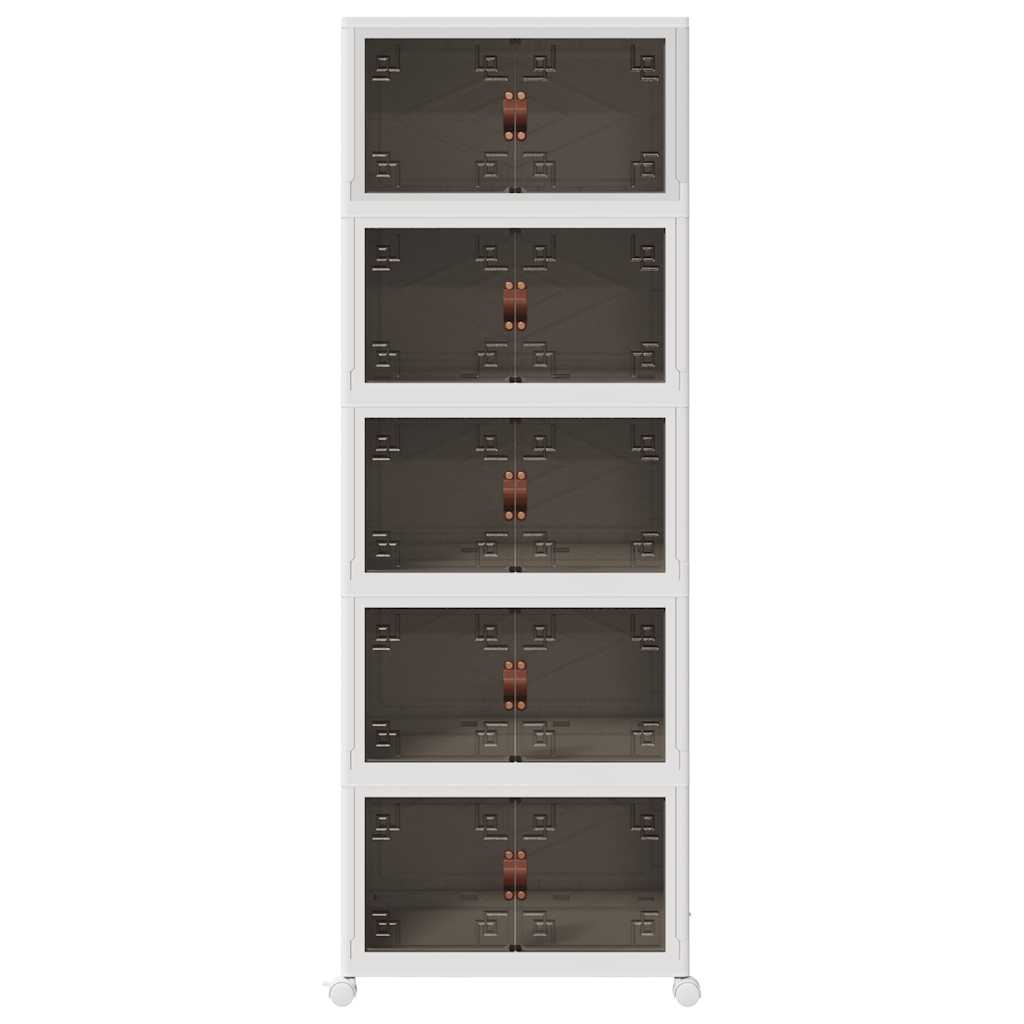 vidaXL Förvaringslåda stapelbar med hjul 5 nivåer 75 L 64x40x179 cm