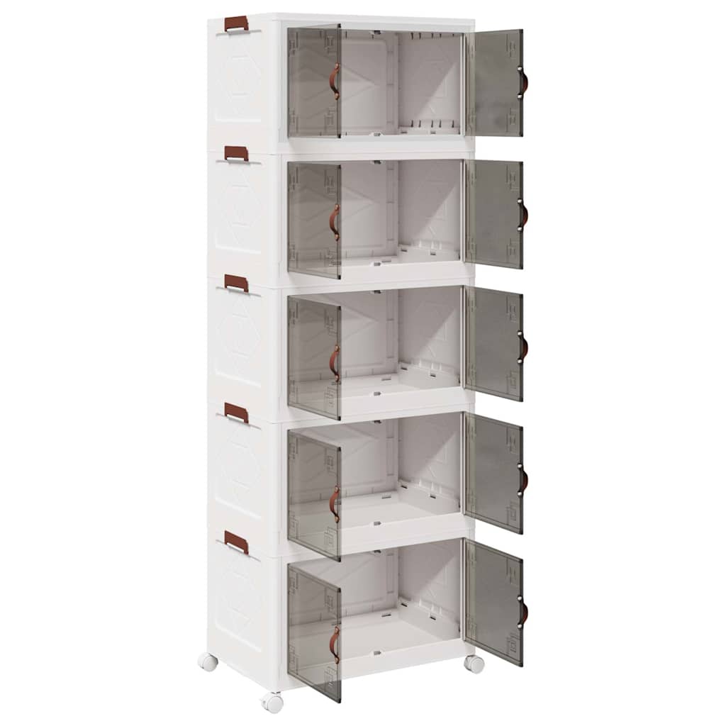 vidaXL Förvaringslåda stapelbar med hjul 5 nivåer 75 L 64x40x179 cm
