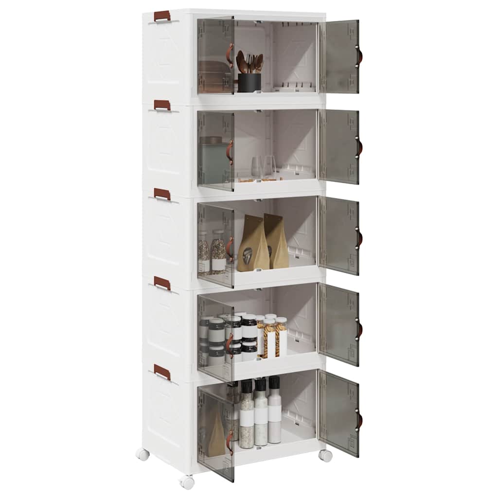 vidaXL Förvaringslåda stapelbar med hjul 5 nivåer 75 L 64x40x179 cm