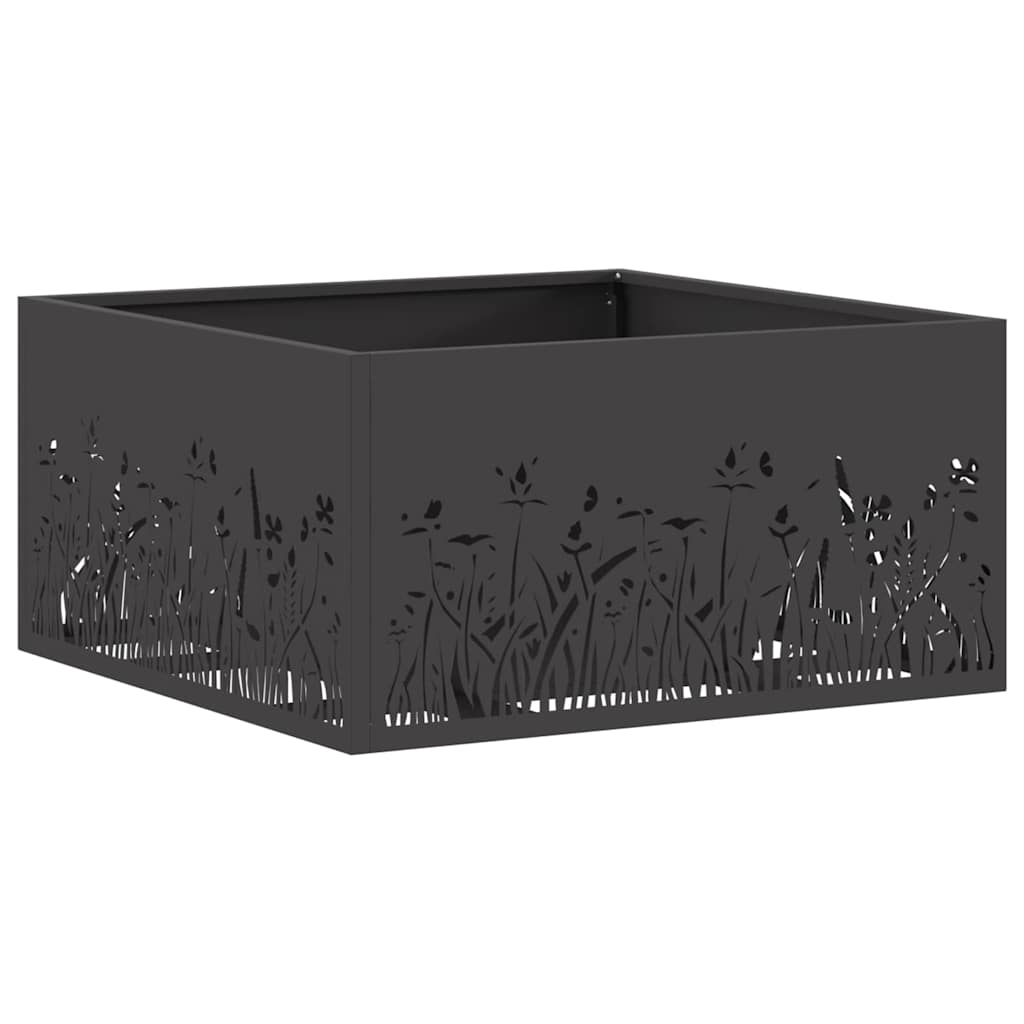 vidaXL Eldskål Svart 60 x 60 x 30 cm Väderbeständig stål