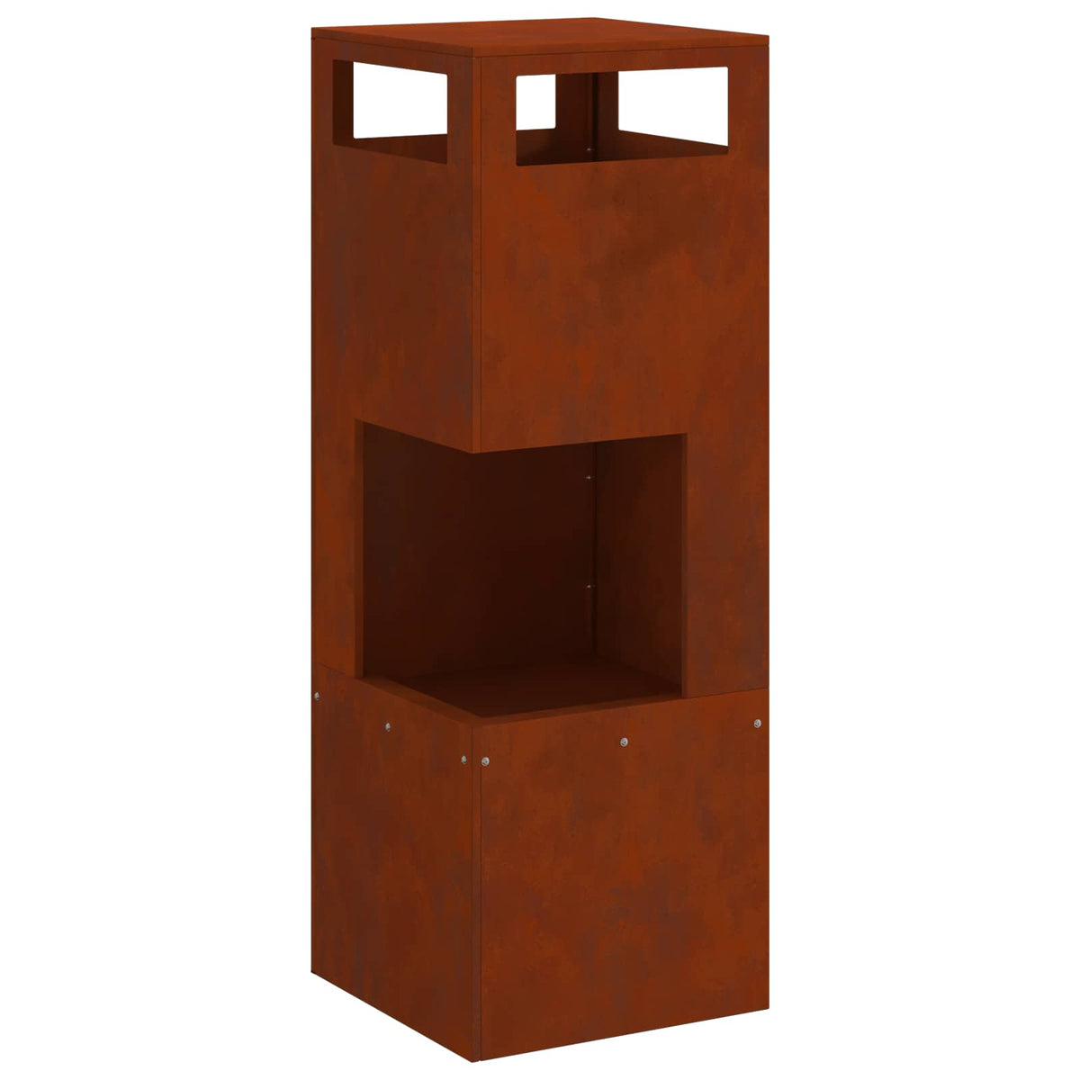 vidaXL Eldskål Brun 35 x 35 x 100 cm Väderbeständig stål