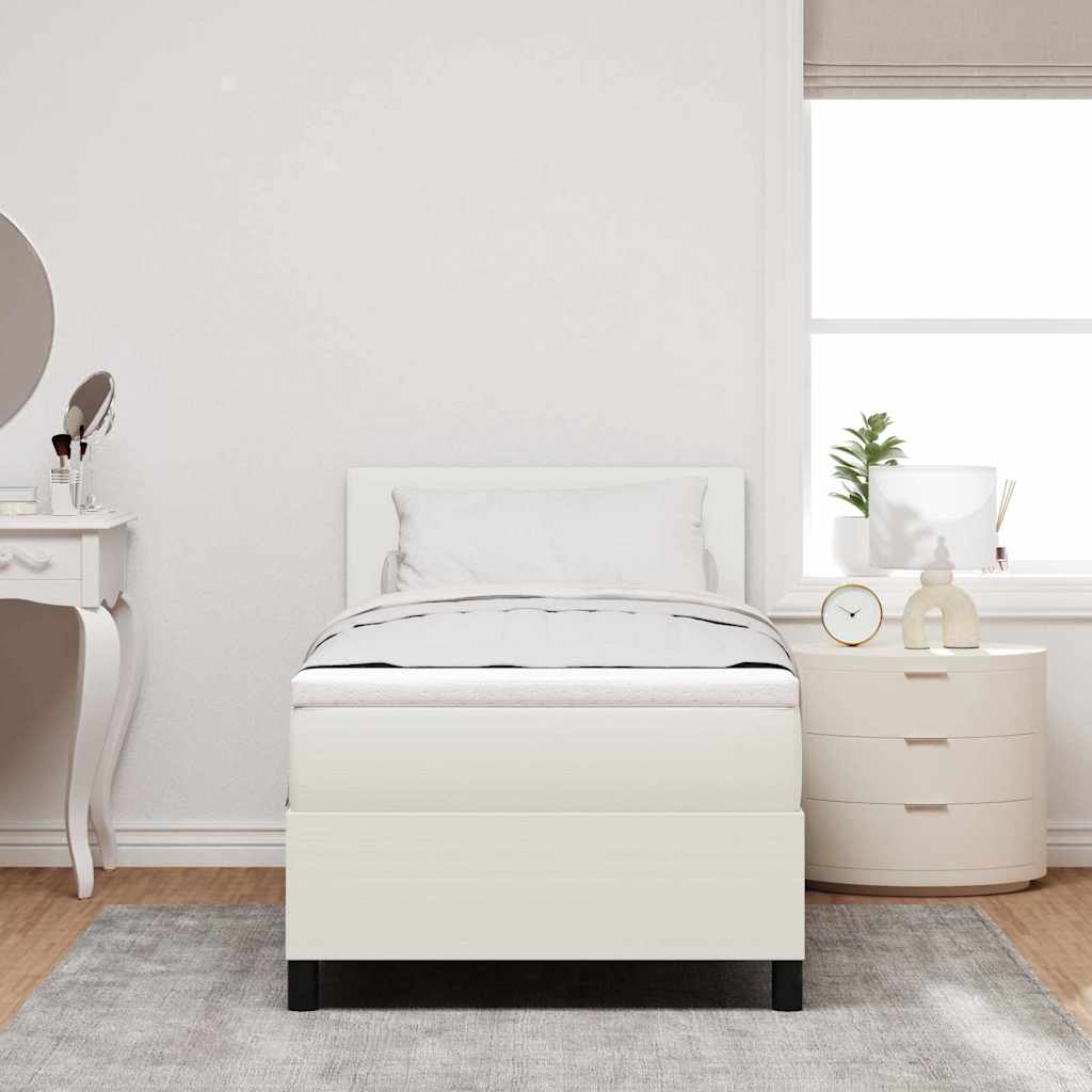 vidaXL Bäddfjäder Grädde och vit 100 x 200 cm Kordread tyg