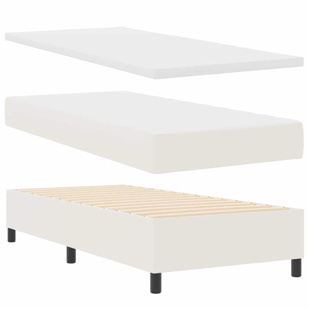vidaXL Bäddfjäder Grädde och vit 100 x 200 cm Kordread tyg