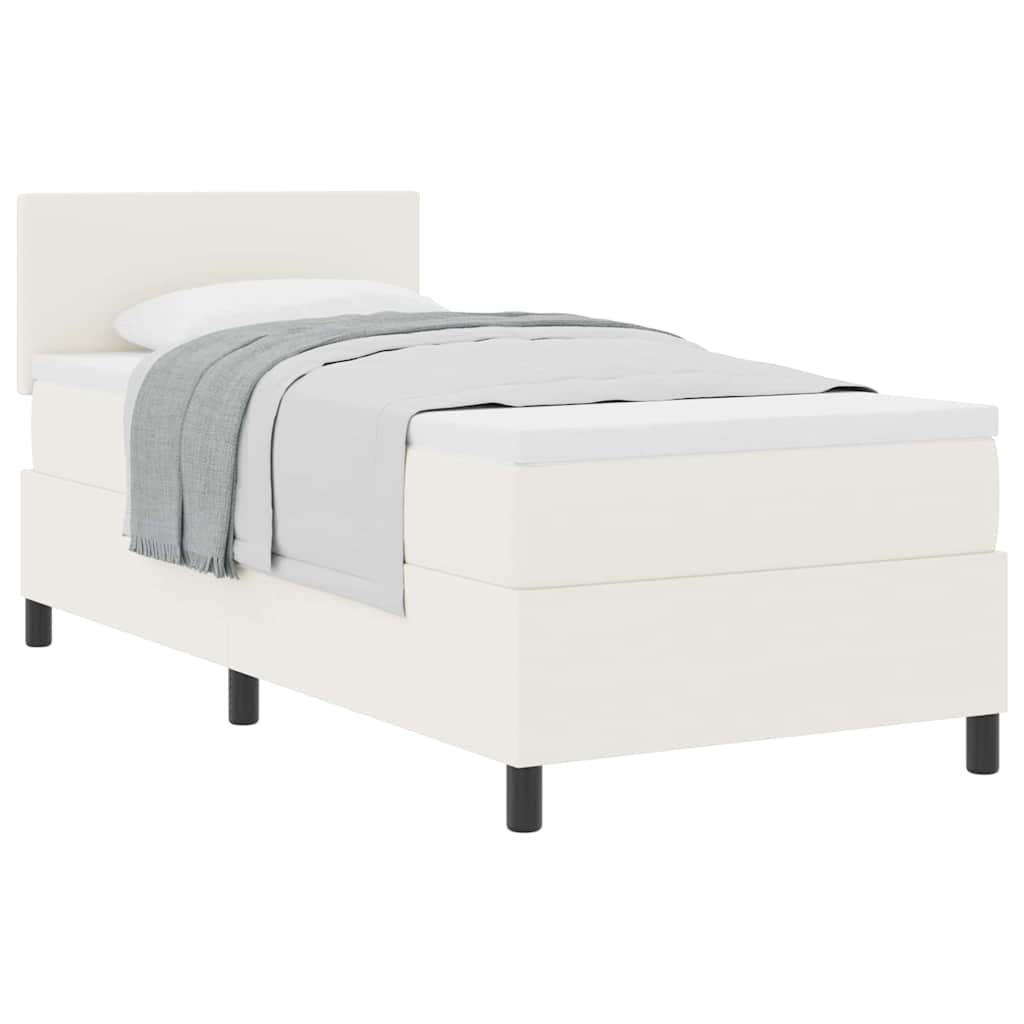 vidaXL Bäddfjäder Grädde och vit 100 x 200 cm Kordread tyg