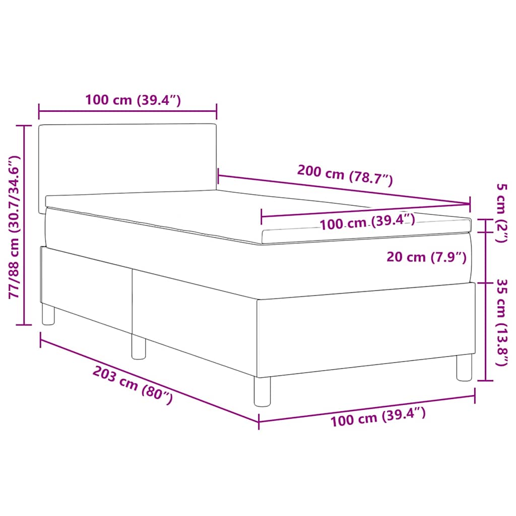 vidaXL Bäddfjäder Grädde och vit 100 x 200 cm Kordread tyg