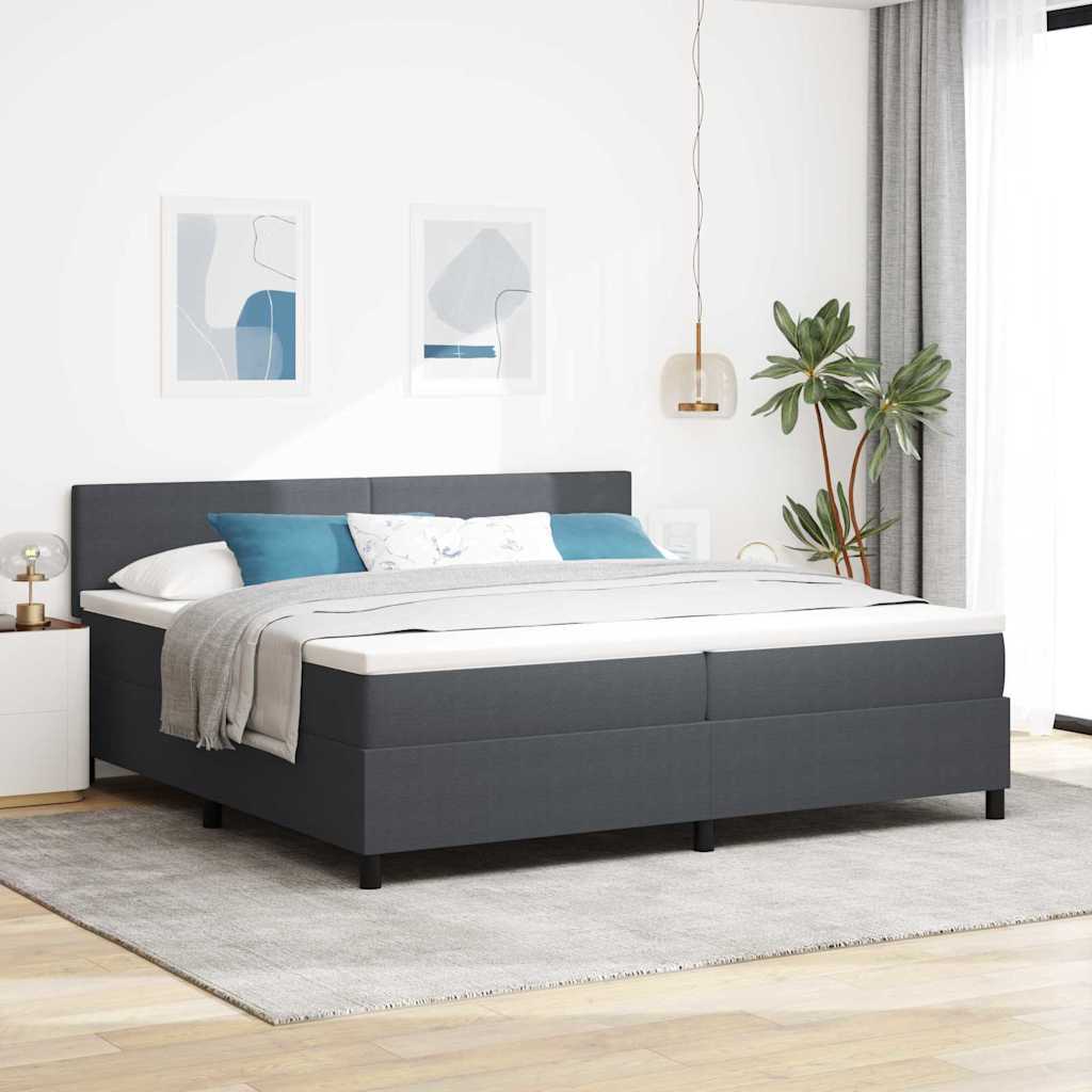 vidaXL Bäddfjäder Mörkgrå och vit 200 x 200 cm Kordread tyg