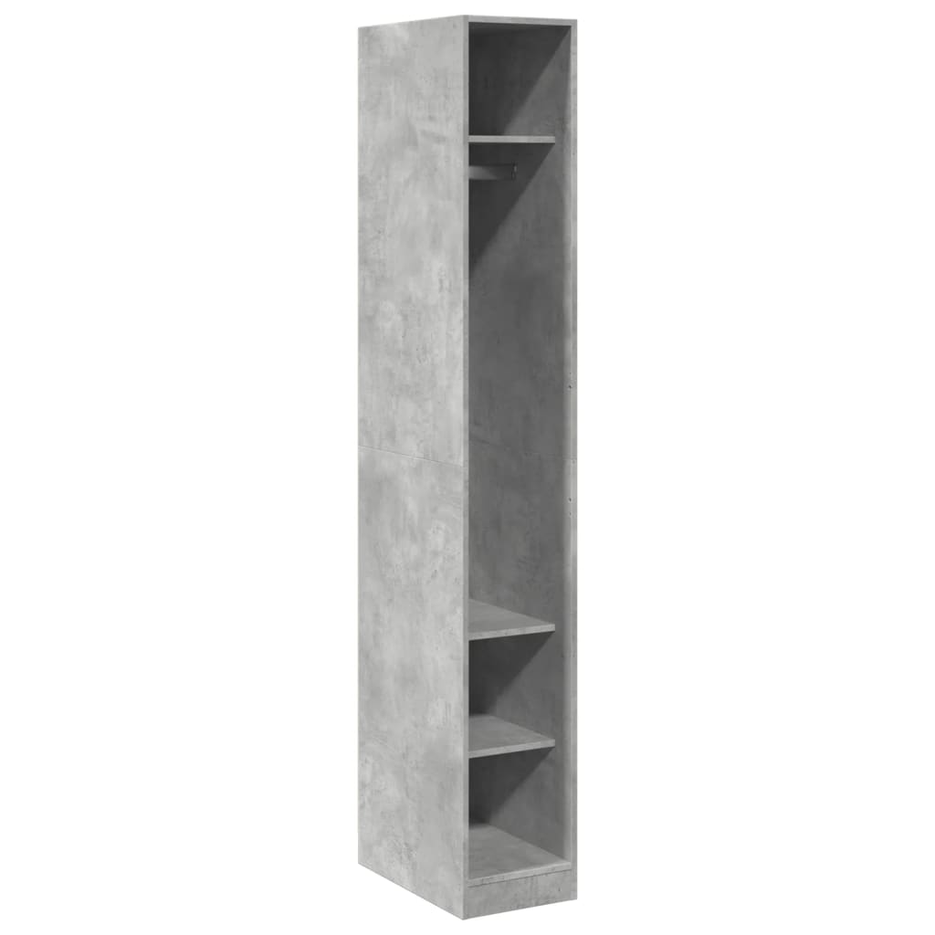 vidaXL Garderob betonggrå 30x50x200 cm konstruerat trä